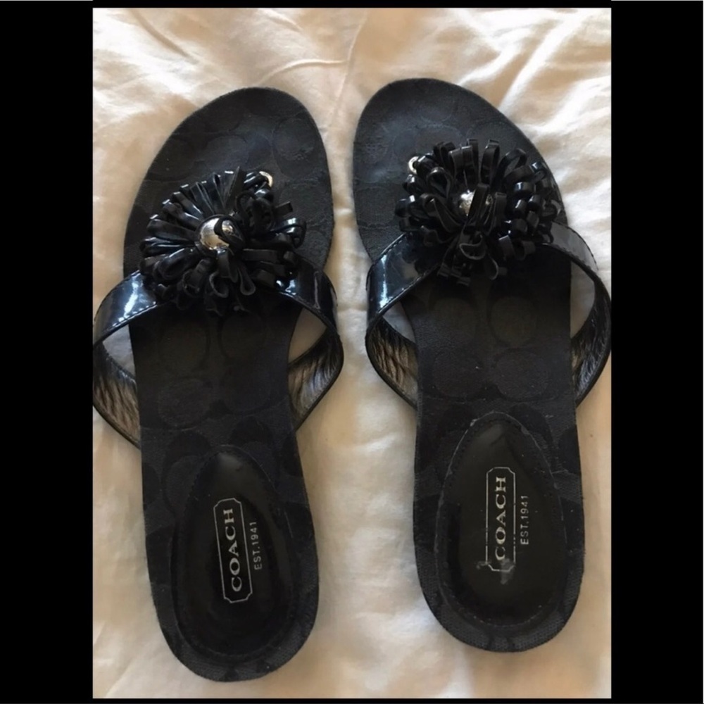 G - Coach Black Slippers